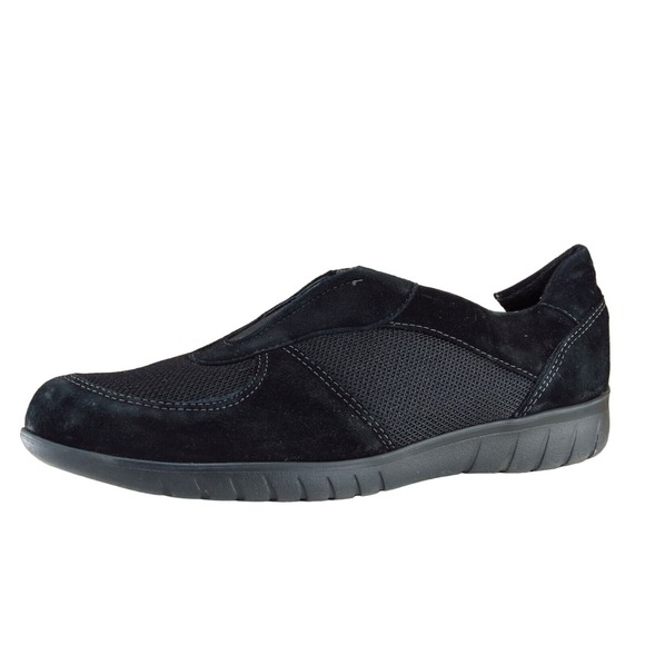Munro Size 7.5 M‎ Black Round Toe Flat Leather Women - Picture 1 of 8